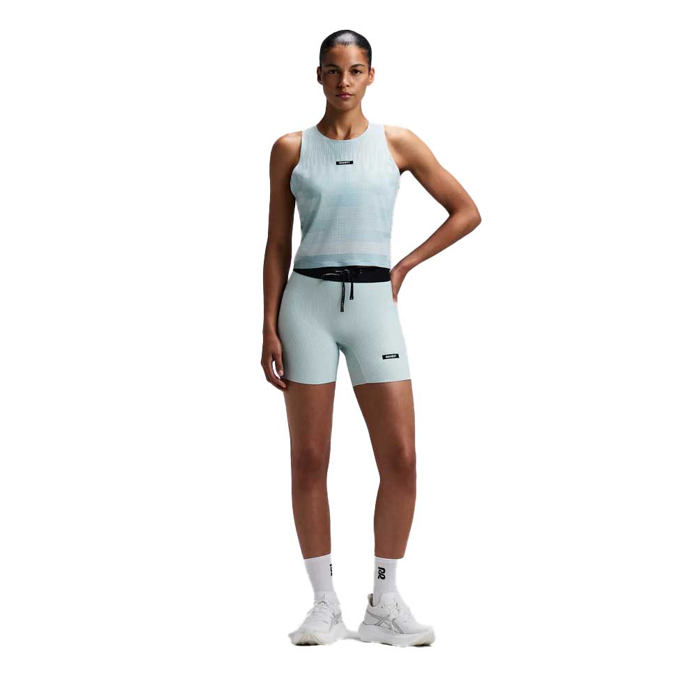 Women's Lightweight Racing Top Singlet - Growing Grid Lagoon/Mist