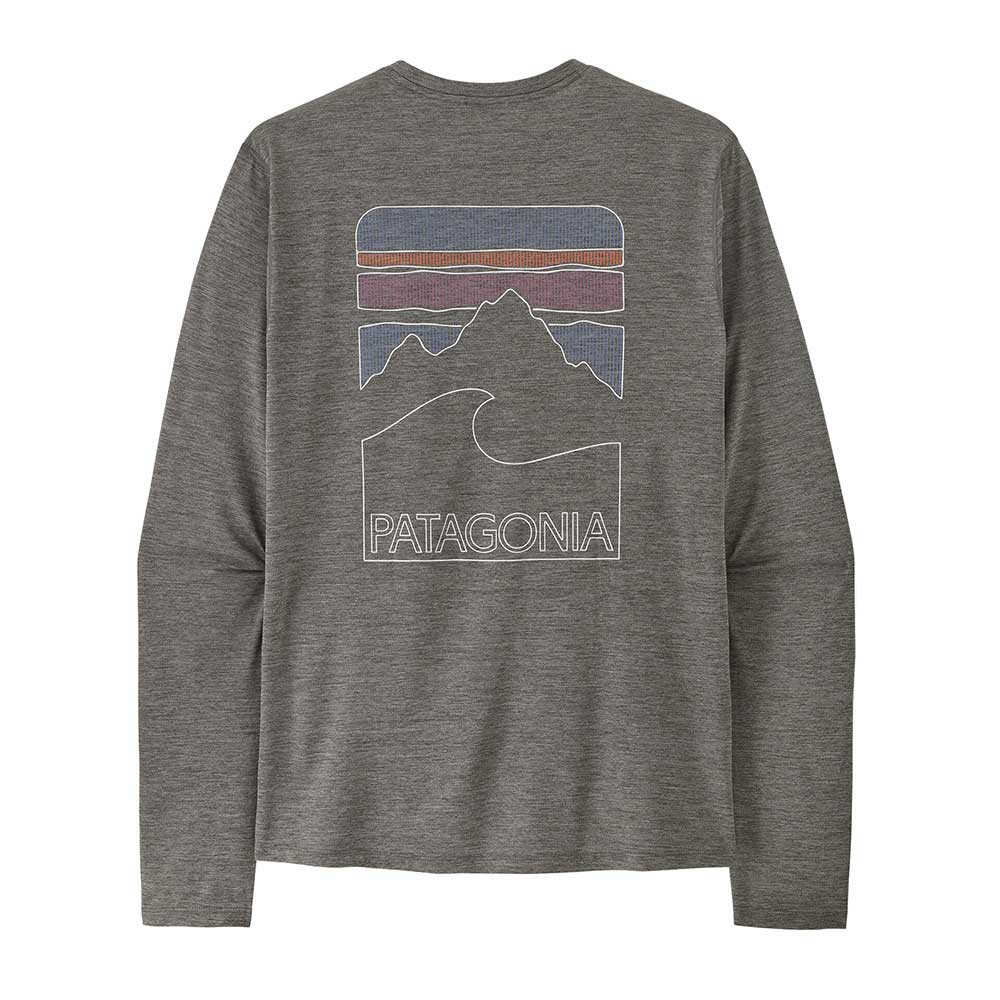 Men's Long Sleeve Capilene Cool Sun Shirt - Peak Visions: Forge Grey/Noble Grey X-Dye