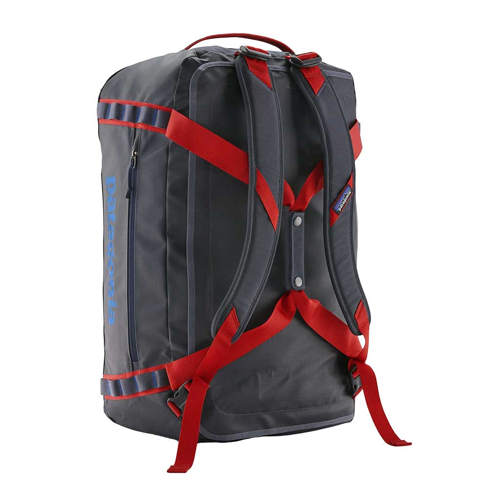 Black Hole Duffel 55L - Smolder Blue w/ Amanita Red