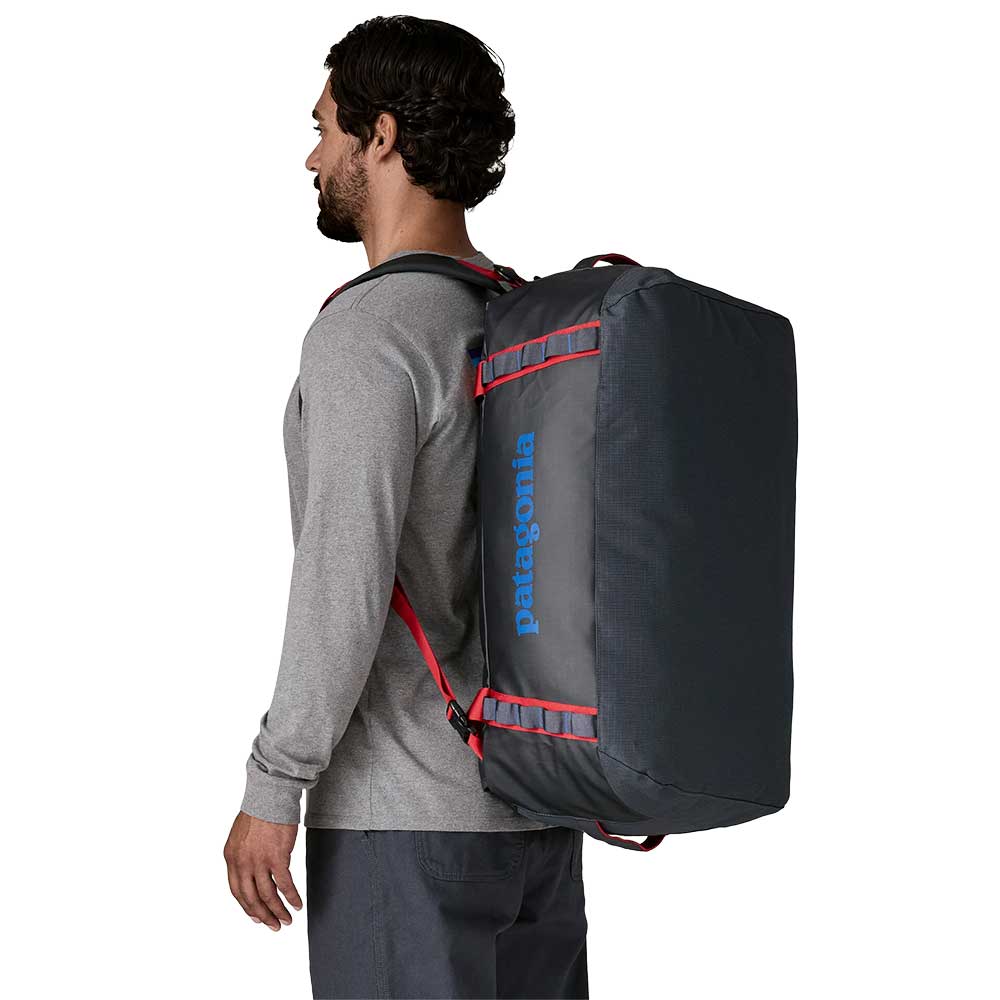 Black Hole Duffel 55L - Smolder Blue w/ Amanita Red
