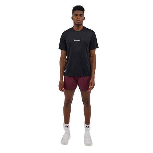 Men's Bandit Cheque Jacquard Short Sleeve Performance Tee - Black/Mauve