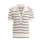 Women's Wren Knit Polo - White/Blue Nights