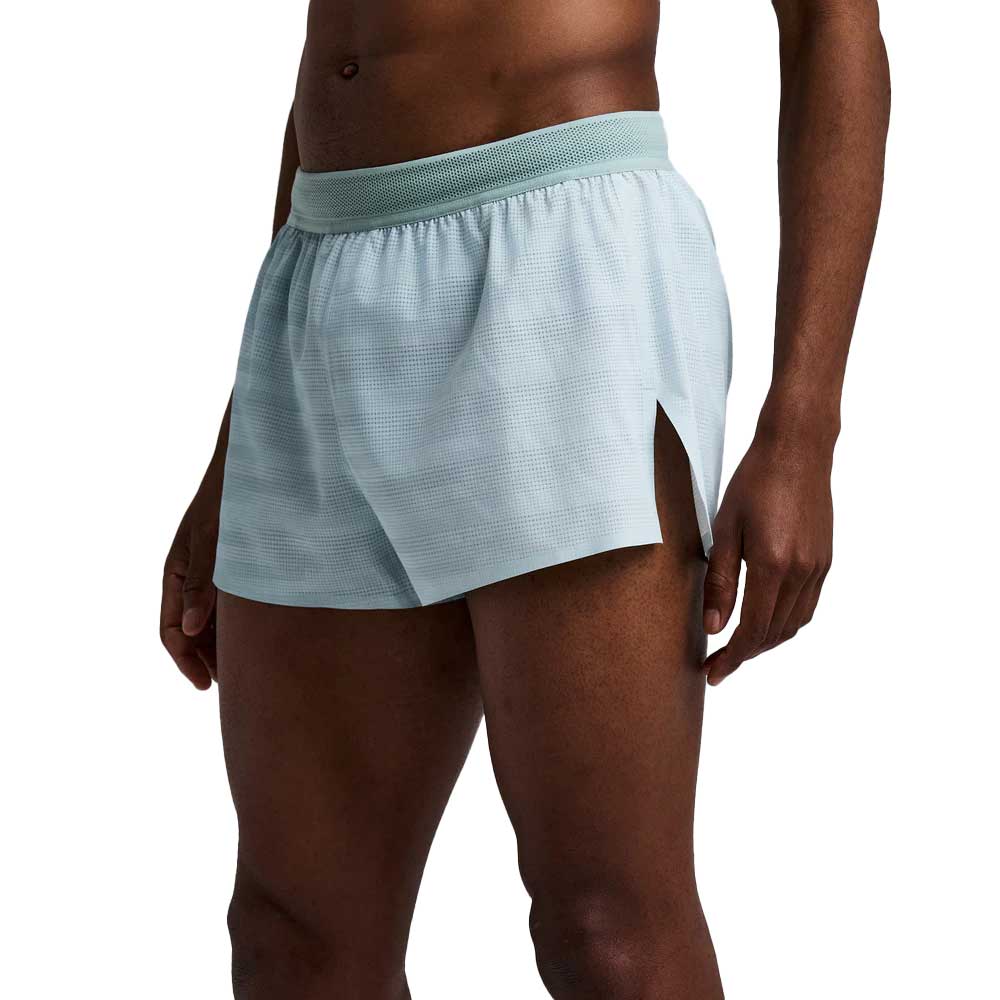 Men's Split Shorts - Uneven Horizontal Gradient Lagoon/Mist
