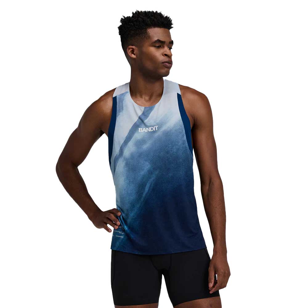 Men's Lightweight Drift Graphene Racing Singlet - Ink/Tranquil Blue Multi Print