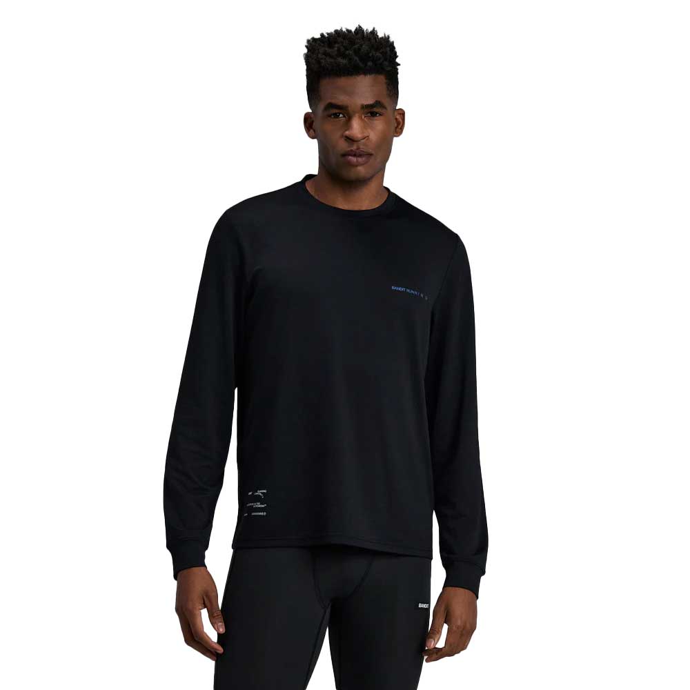 Men's Micromesh Performance Long Sleeve Tee - Black/Aegean Reflective