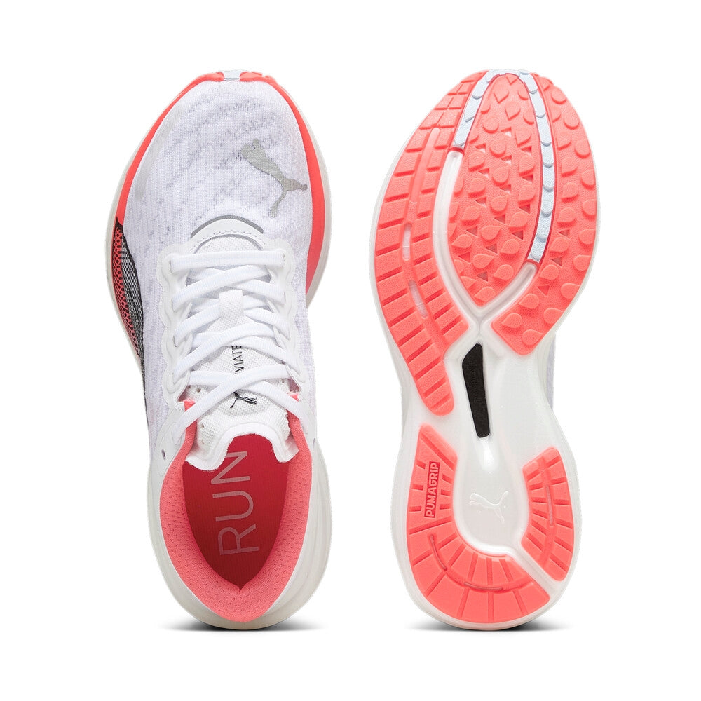 Women's Deviate Nitro 2 Running Shoe - Puma White/Fire Orchid/Icy Blue- Regular (B)