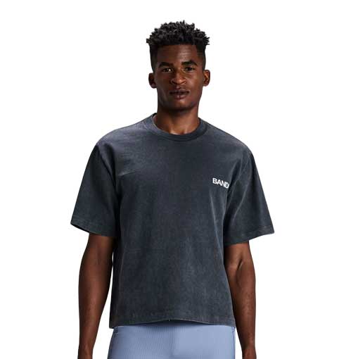 Crewneck Heavyweight Abbreviated Tee - Black Chroma Wash