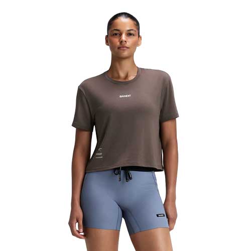 Women's Micromesh Cropped Tee - Cocoa