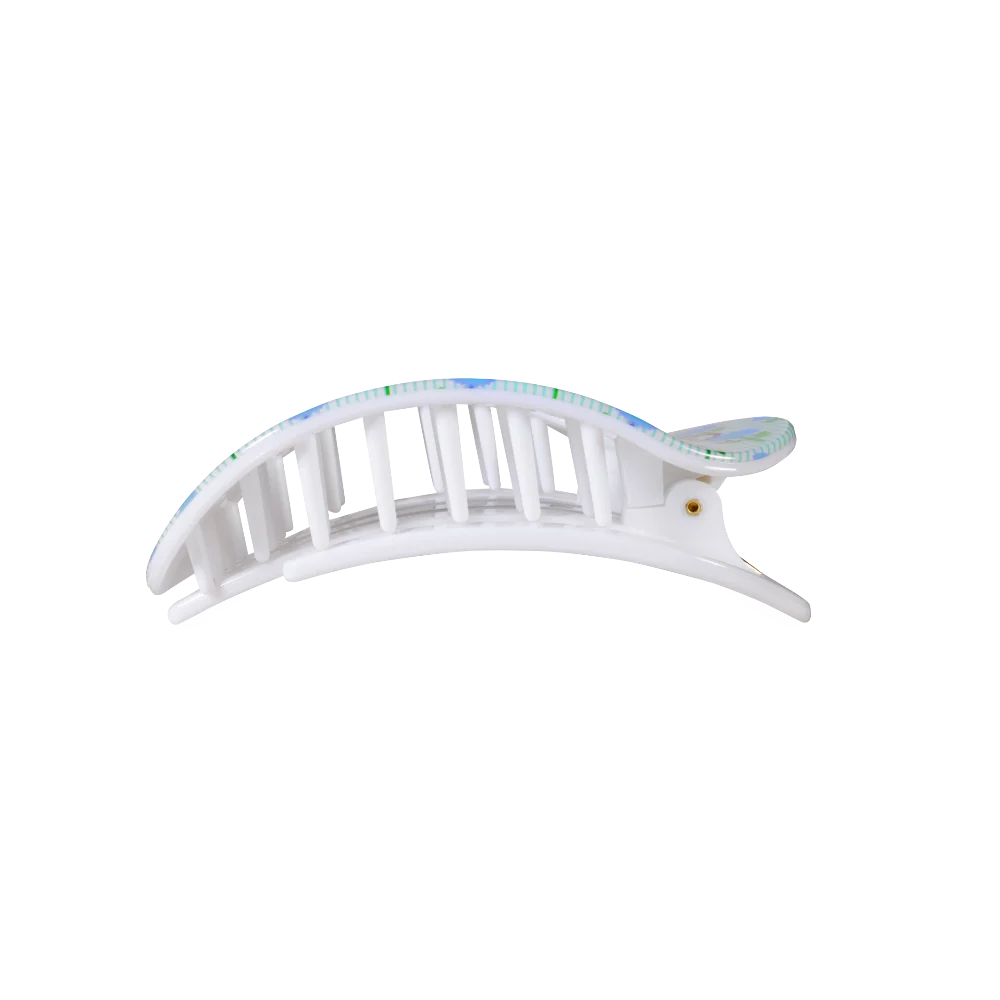 Flat Round Hair Clip Medium - Blue Marigold