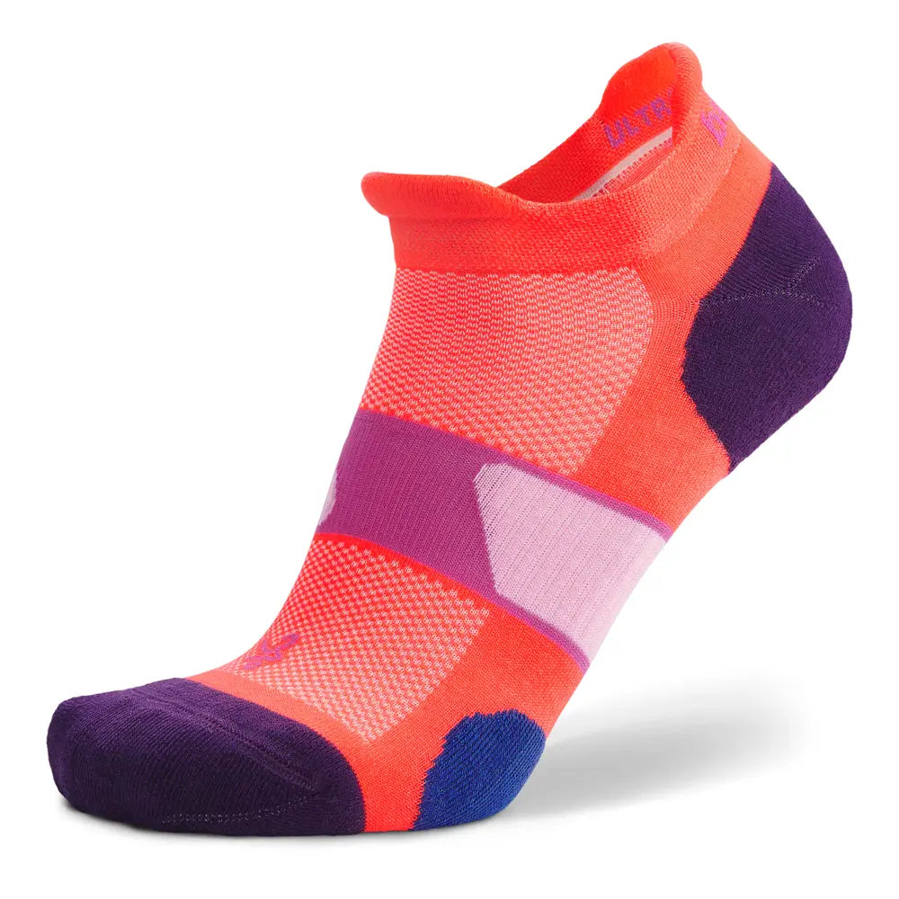 UltraGlide No Show Tab Sock - Fluorescent Coral