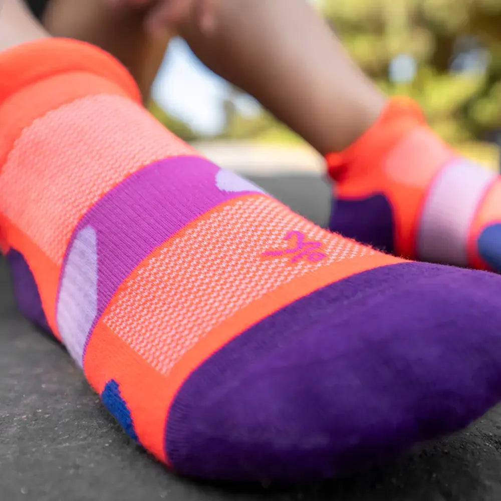 UltraGlide No Show Tab Sock - Fluorescent Coral