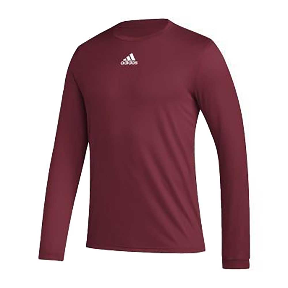 Men's Long Sleeve Pregame BOS Tee - Burgundy/White
