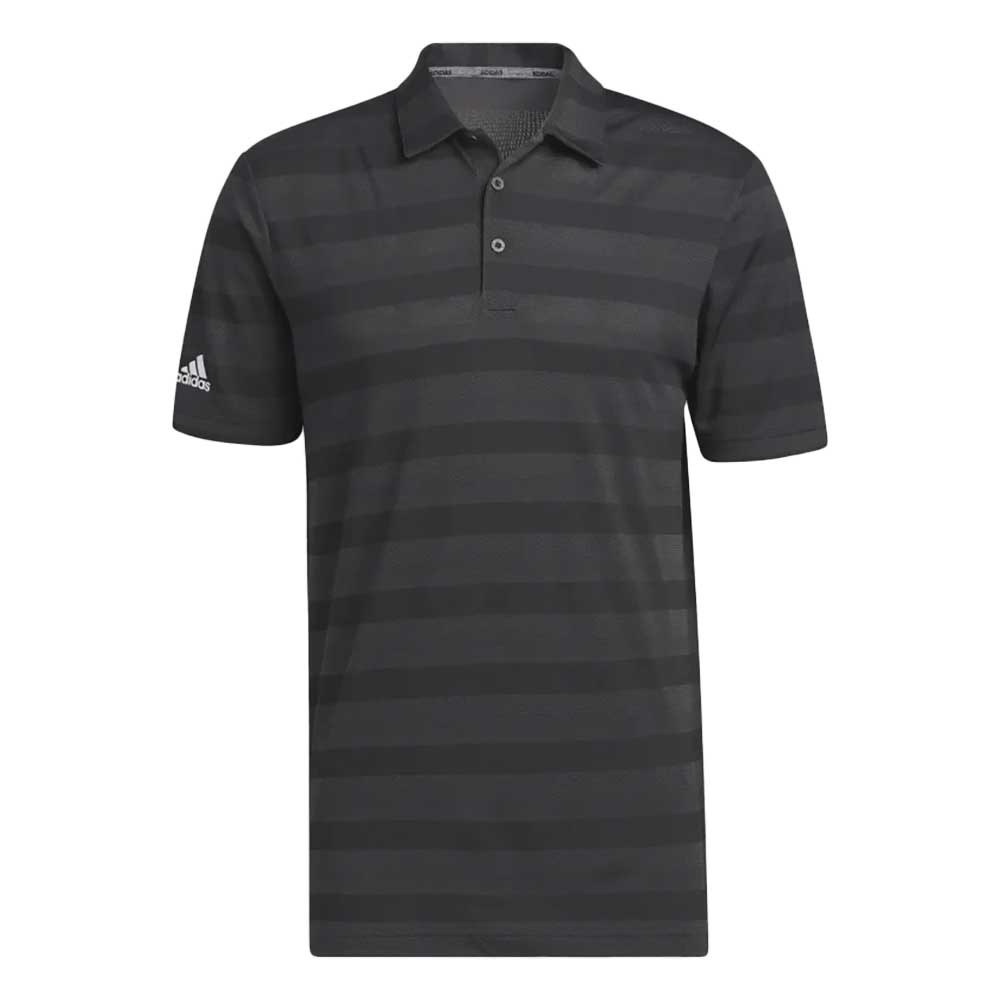 Men's Two Color Stripe Polo - Black/Grey Six