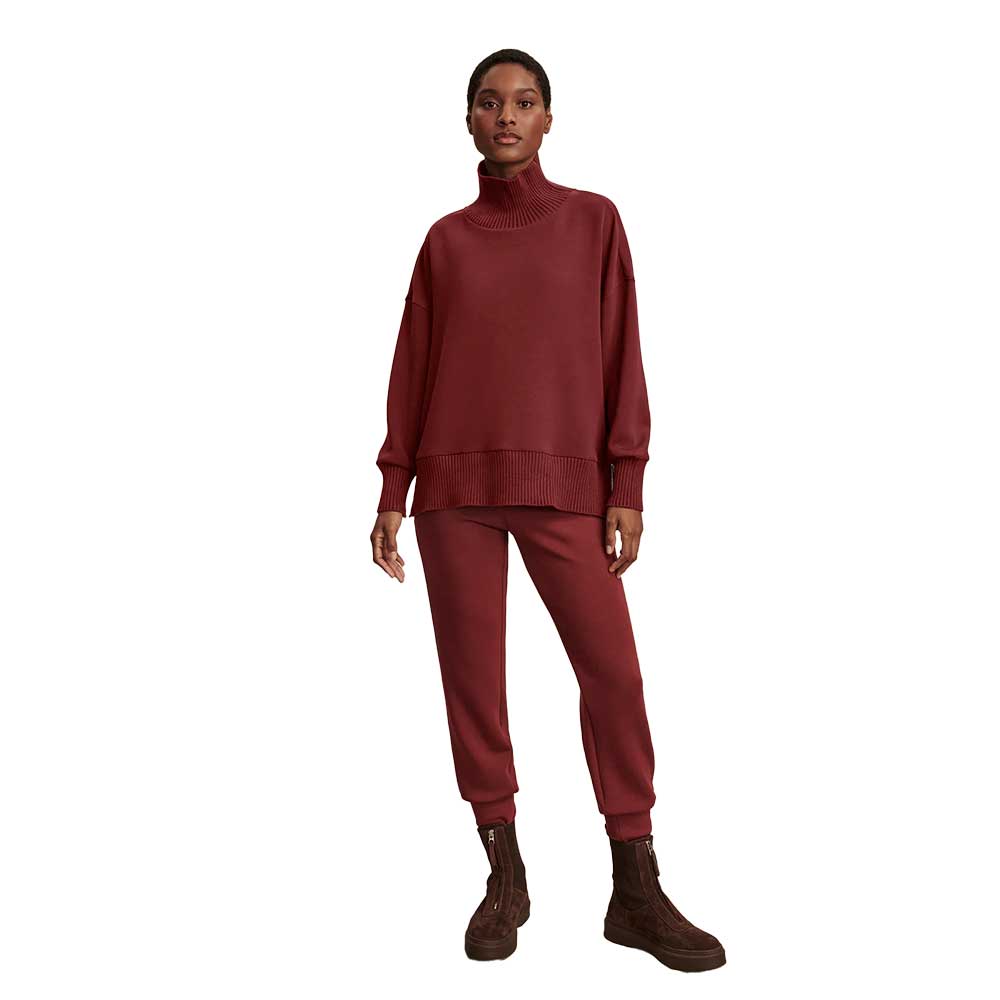 Women's Barker High Neck Sweat - New Maroon