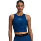 Women's Stamina Crewneck Race Crop w/Contrast Merrow Stitching - Ink Blue/Aegean Wave Print