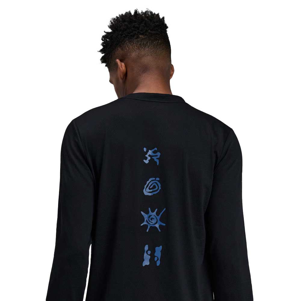 Men's Micromesh Performance Long Sleeve Tee - Black/Aegean Reflective