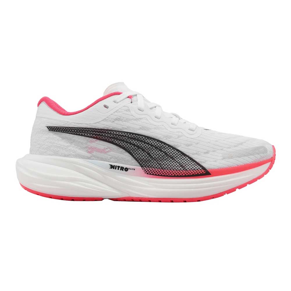 Women's Deviate Nitro 2 Running Shoe - Puma White/Fire Orchid/Icy Blue- Regular (B)