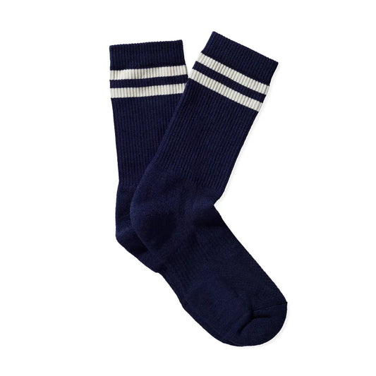 Merino Tube Socks - Navy/Ivory