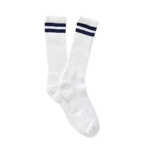 Merino Tube Socks - White/Navy