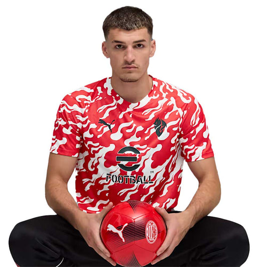 Men's AC Milan Warm Jersey - Puma White/For All Time Red