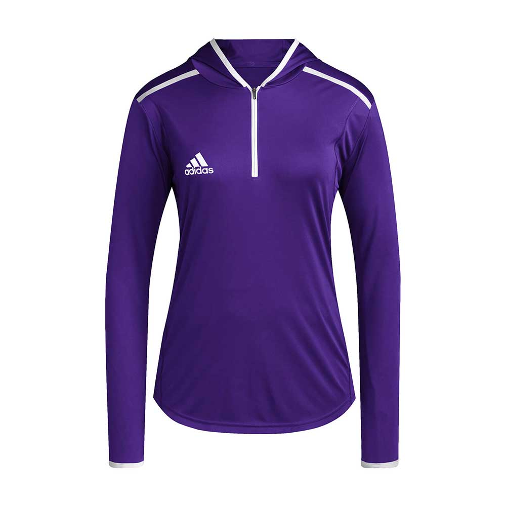Women's Team Hooded Long Sleeve Tee - Collegiate Purple/White