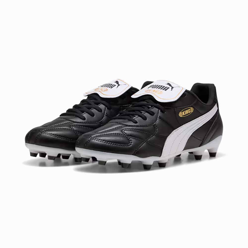 Men's King Top FG/AG Soccer Cleat - Puma Black/Puma White/Puma Gold - Regular (D)
