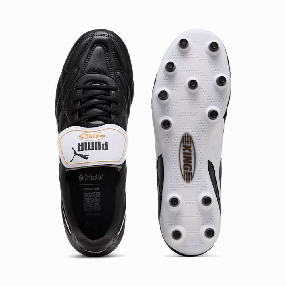 Men's King Top FG/AG Soccer Cleat - Puma Black/Puma White/Puma Gold - Regular (D)