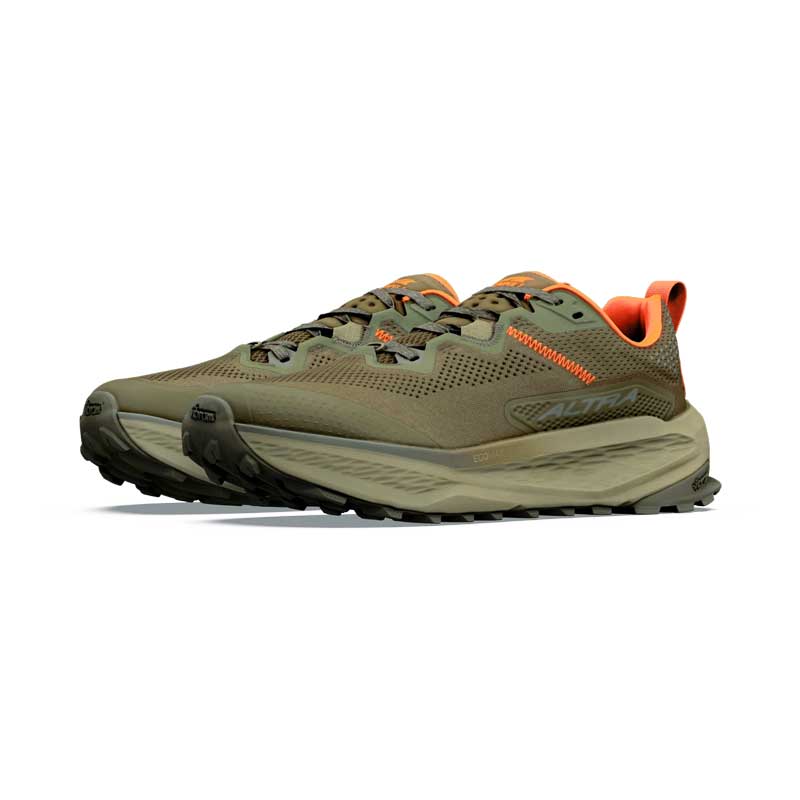 Men's Olympus 7 Trail Running Shoe - Dark Olive/Black/Aloe - Regular (D)