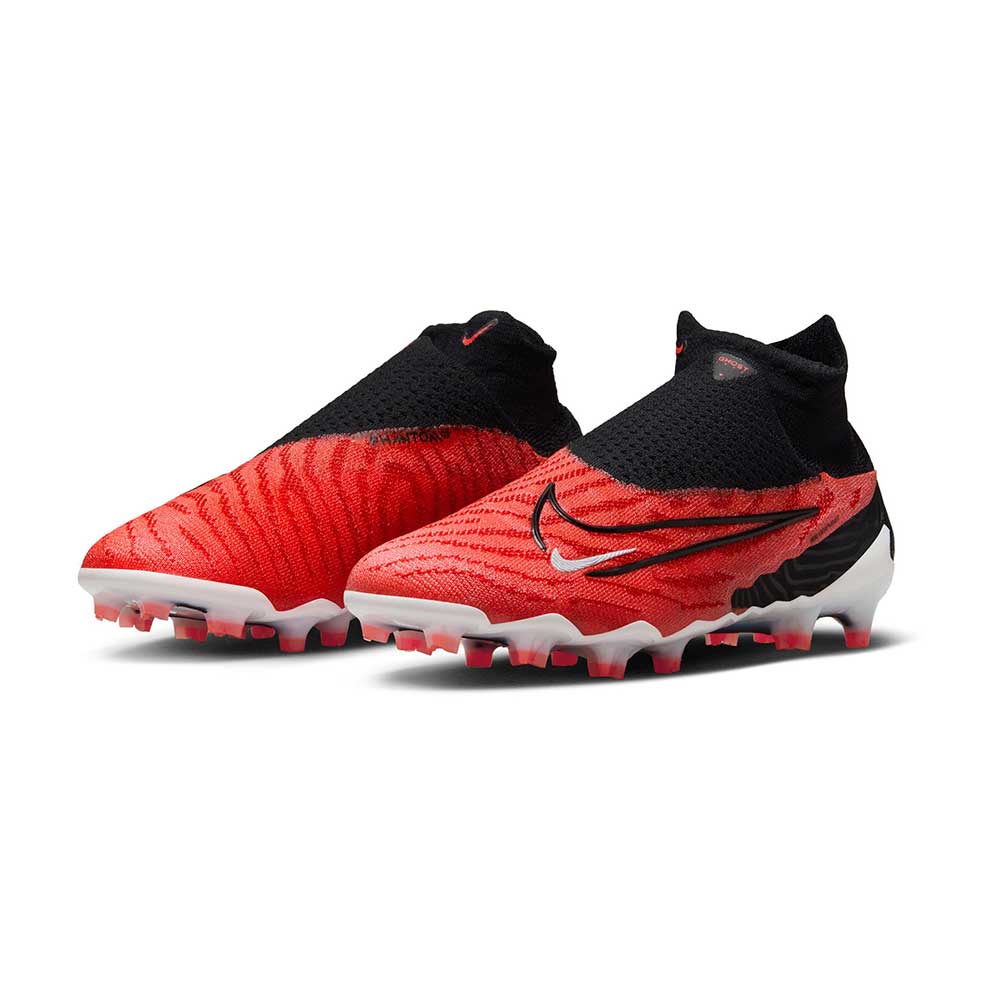 Nike Gripknit Phantom GX Elite Dynamic Fit FG Soccer Cleat - Bright Crimson/Black-White- Regular (D)