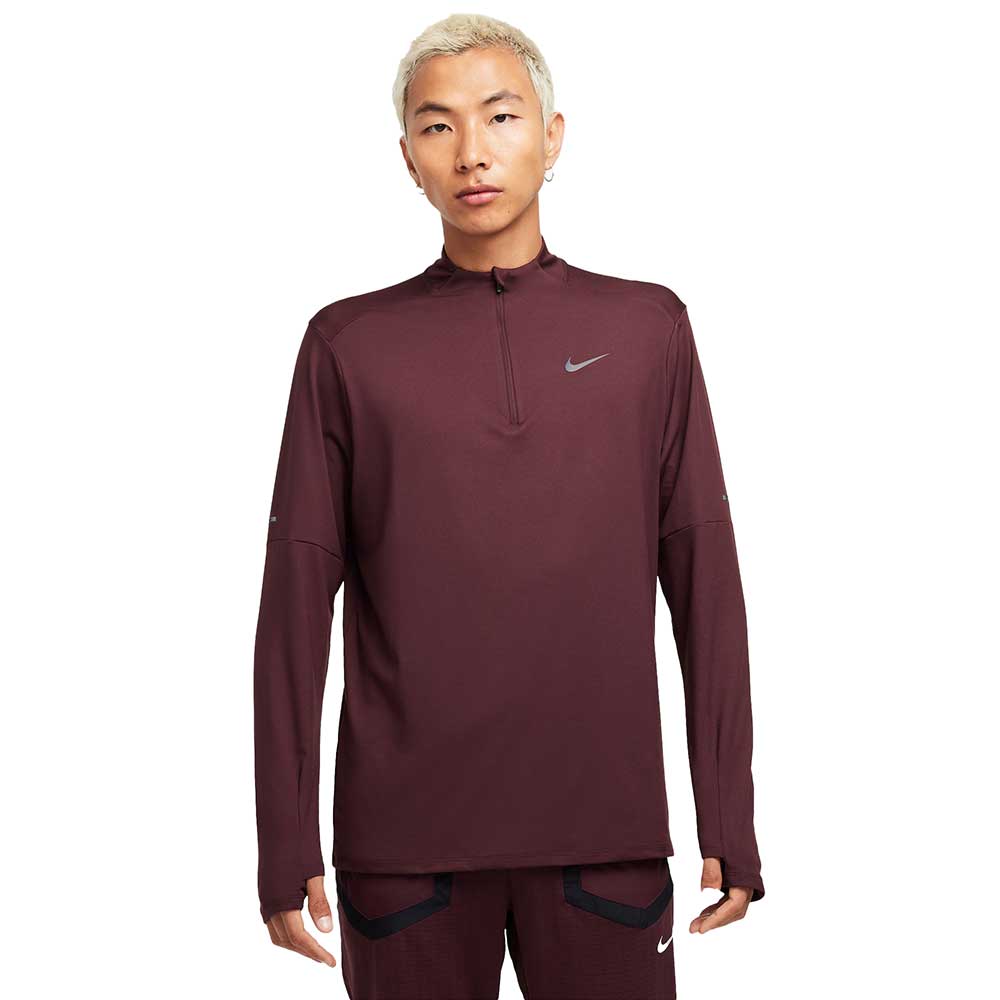 Men's Nike Dri-FIT Element 1/2 Zip Running Top - Burgundy Crush