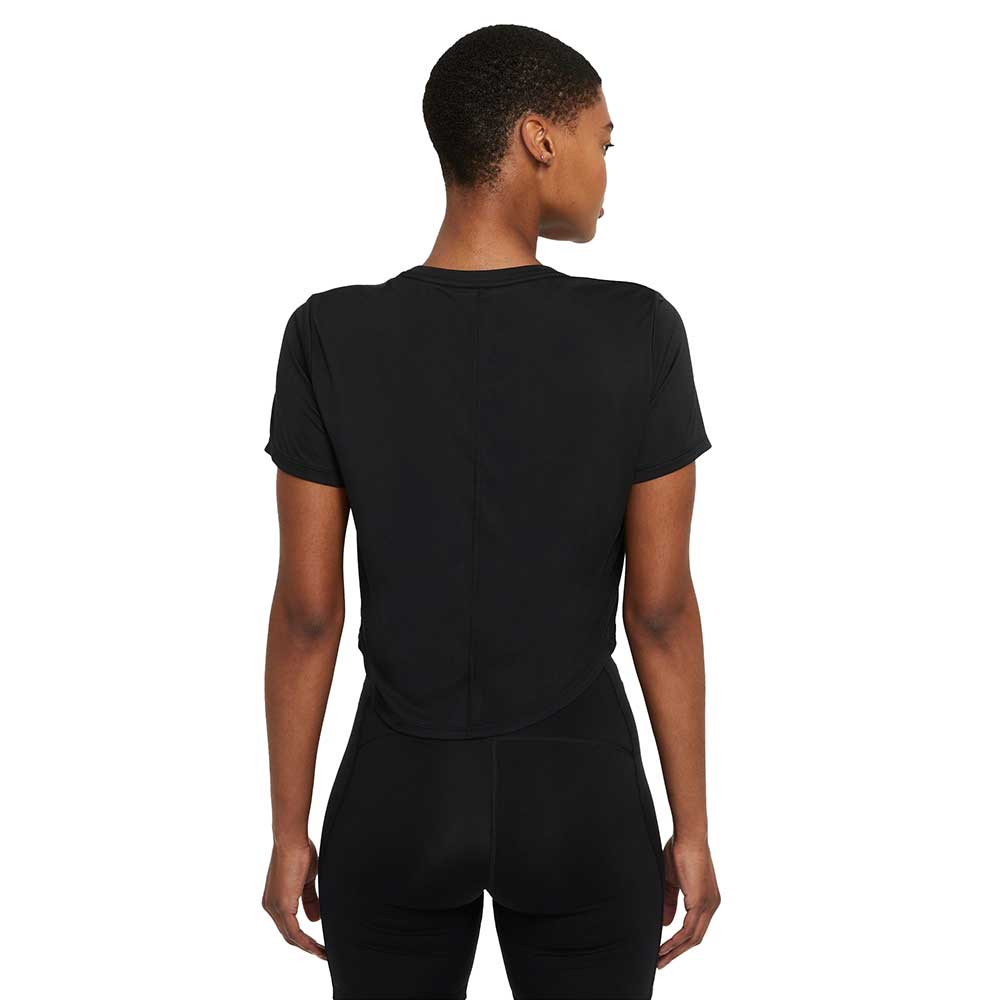 Women's Nike Dri-FIT One Standard Fit Short Sleeve Cropped Top - Black