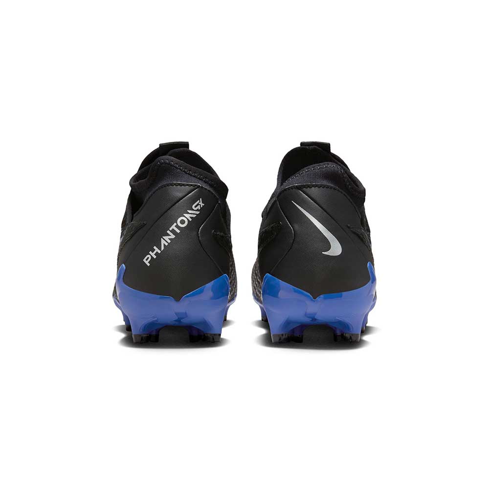 Unisex Nike Phantom GX Academy Dynamic Fit MG Soccer Cleat - Black/Chrome-Hyper Royal- Regular (D)