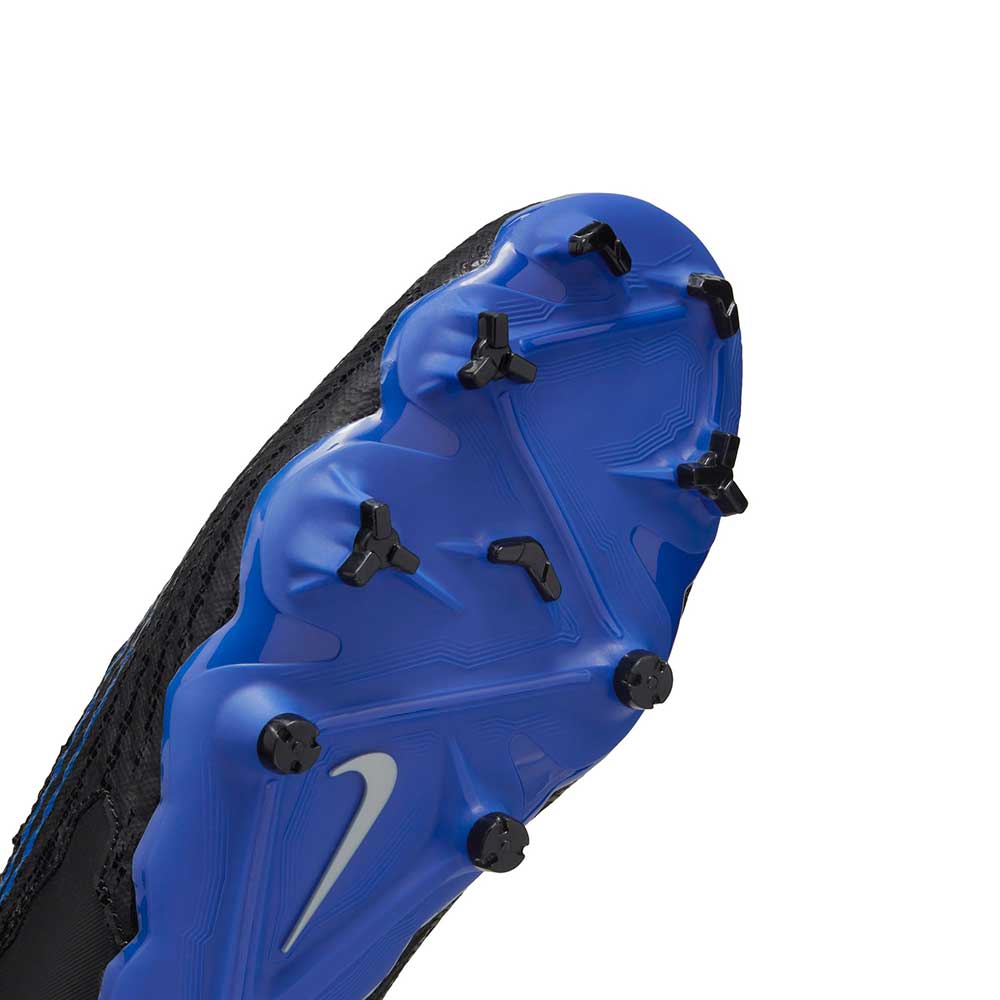 Unisex Nike Phantom GX Academy MG Soccer Cleat - Black/Chrome-Hyper Royal- Regular (D)
