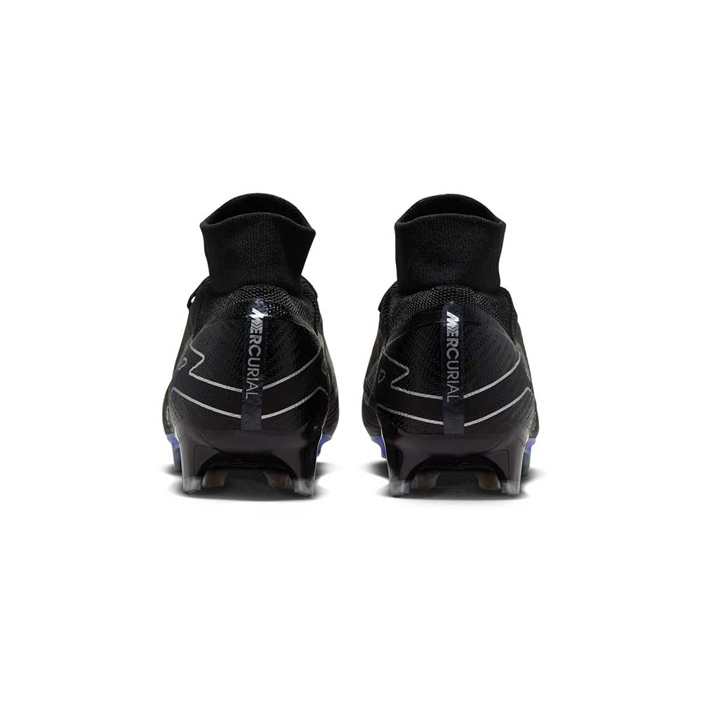 Unisex Nike Zoom Mercurial Superfly 9 Pro FG Soccer Shoe - Black/Chrome-Hyper Royal- Regular (D)