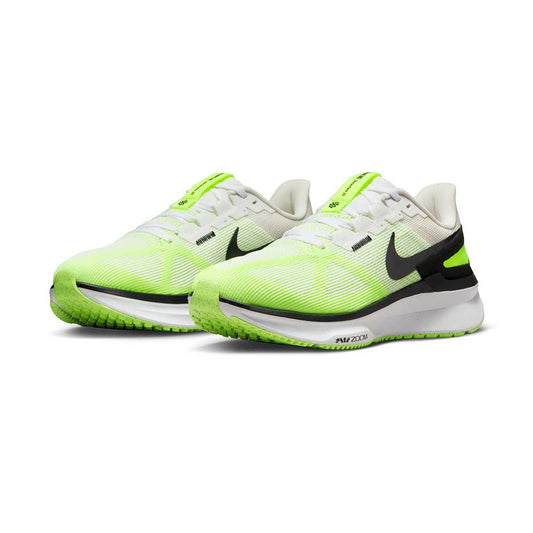 Men's Nike Air Zoom Structure 25 Running Shoe - White/Black-Volt-Phantom - Regular (D)