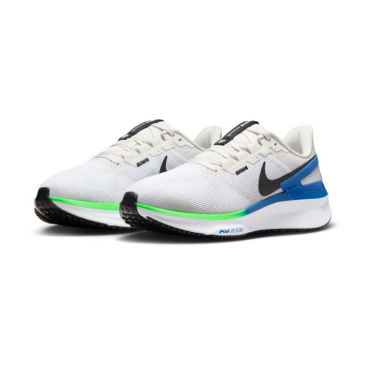 Men's Nike Air Zoom Structure 25 Running Shoe - White/Platinum Tint/Star Blue/Black - Regular (D)