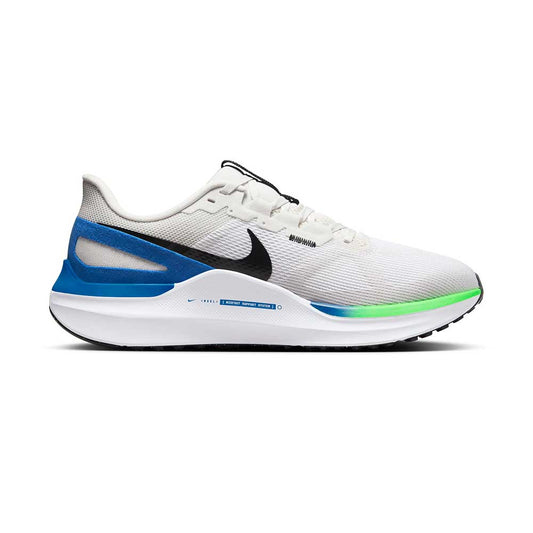 Men's Nike Air Zoom Structure 25 Running Shoe - White/Platinum Tint/Star Blue/Black - Regular (D)