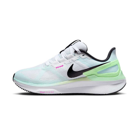 Women's Nike Air Zoom Structure 25 Running Shoe - White/Black-Glacier Blue - Regular (B)