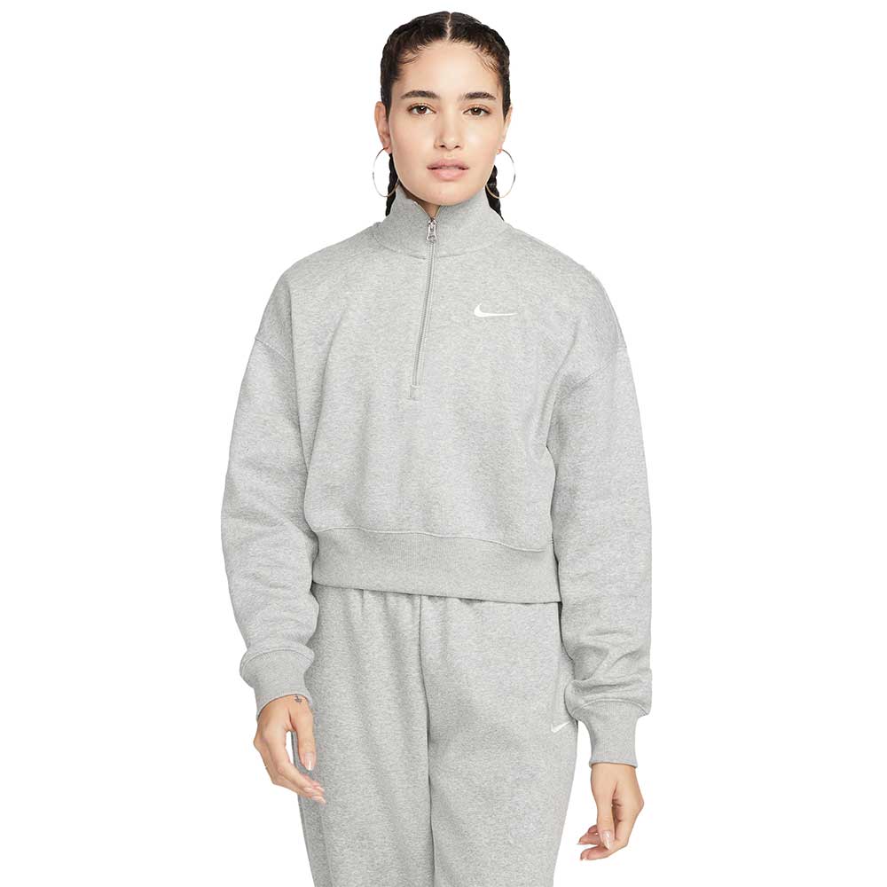 Women's Sportswear Phoenix Fleece Top - Dark Grey Heather/Sail