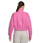 Women's 1/2 Zip Cropped Sweatshirt - Playful Pink