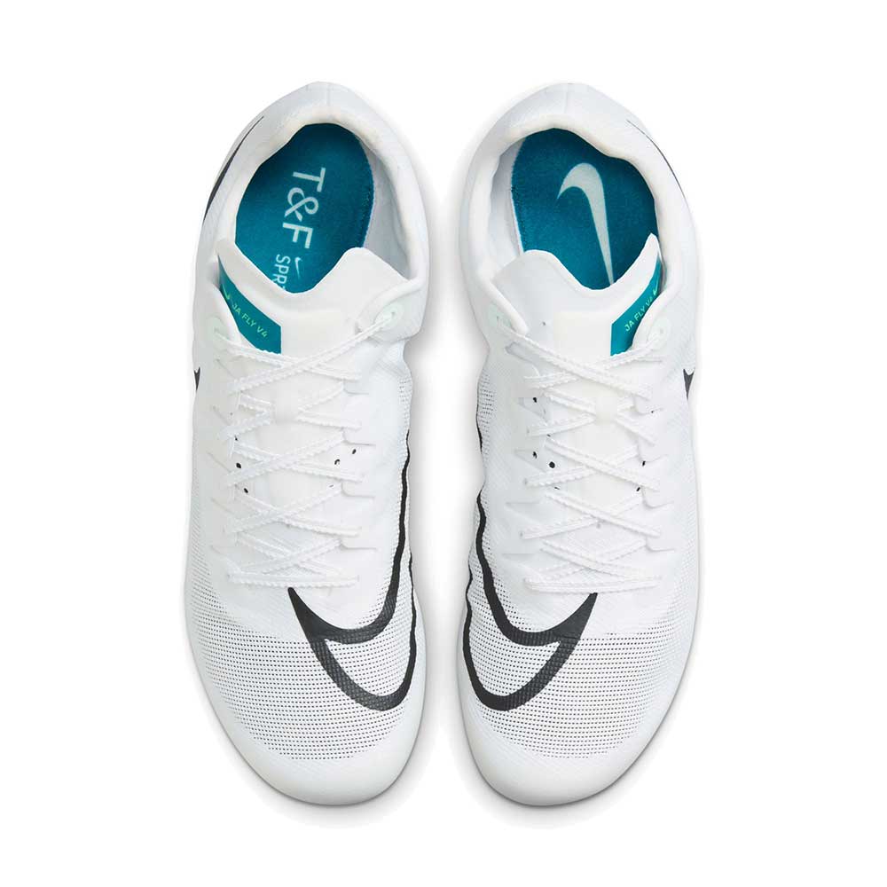 Men's Nike Ja Fly 4 Sprint Spike - White/Black/Bright Spruce/Electric Algae - Regular (D)