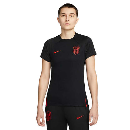 Women's USA Strike Nike Dri-FIT Knit Soccer Top - Black/Speed Red/Speed Red