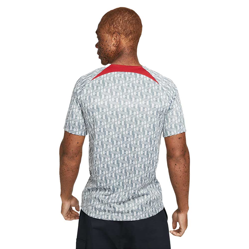 Men's Liverpool FC Prematch Short Sleeve - Wolf Grey/Tough Red