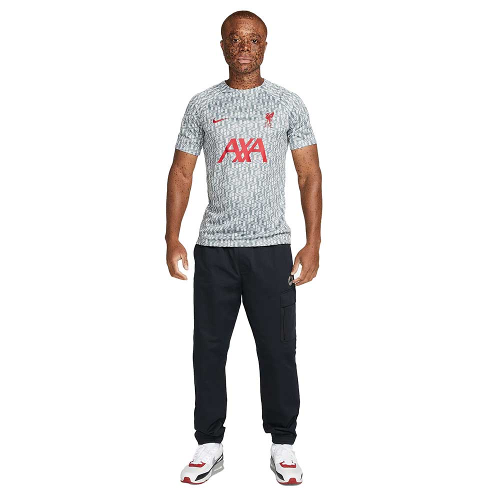 Men's Liverpool FC Prematch Short Sleeve - Wolf Grey/Tough Red