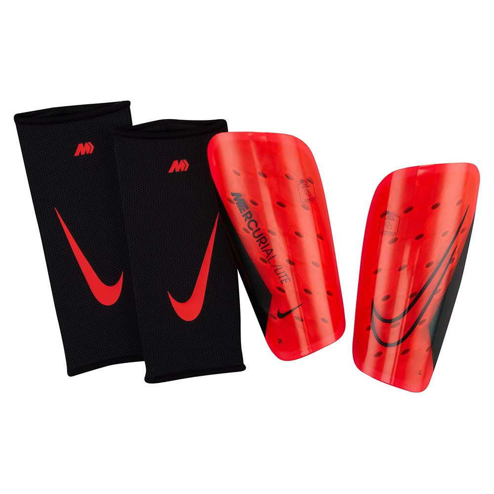 Unisex Nike Mercurial Lite Soccer Shin Guards - Bright Crimson/Black/Black