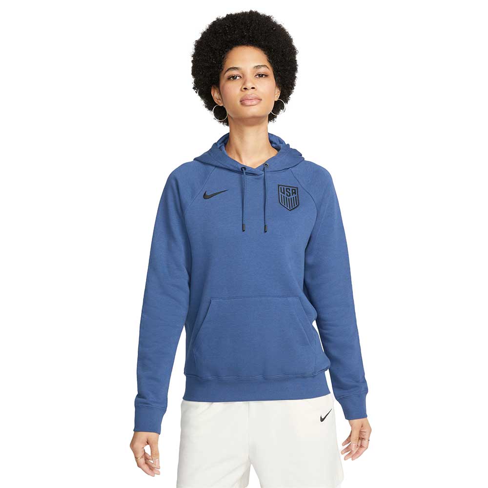 Women's USA Pullover Fleece Soccer Hoodie - Mystic Navy/Black