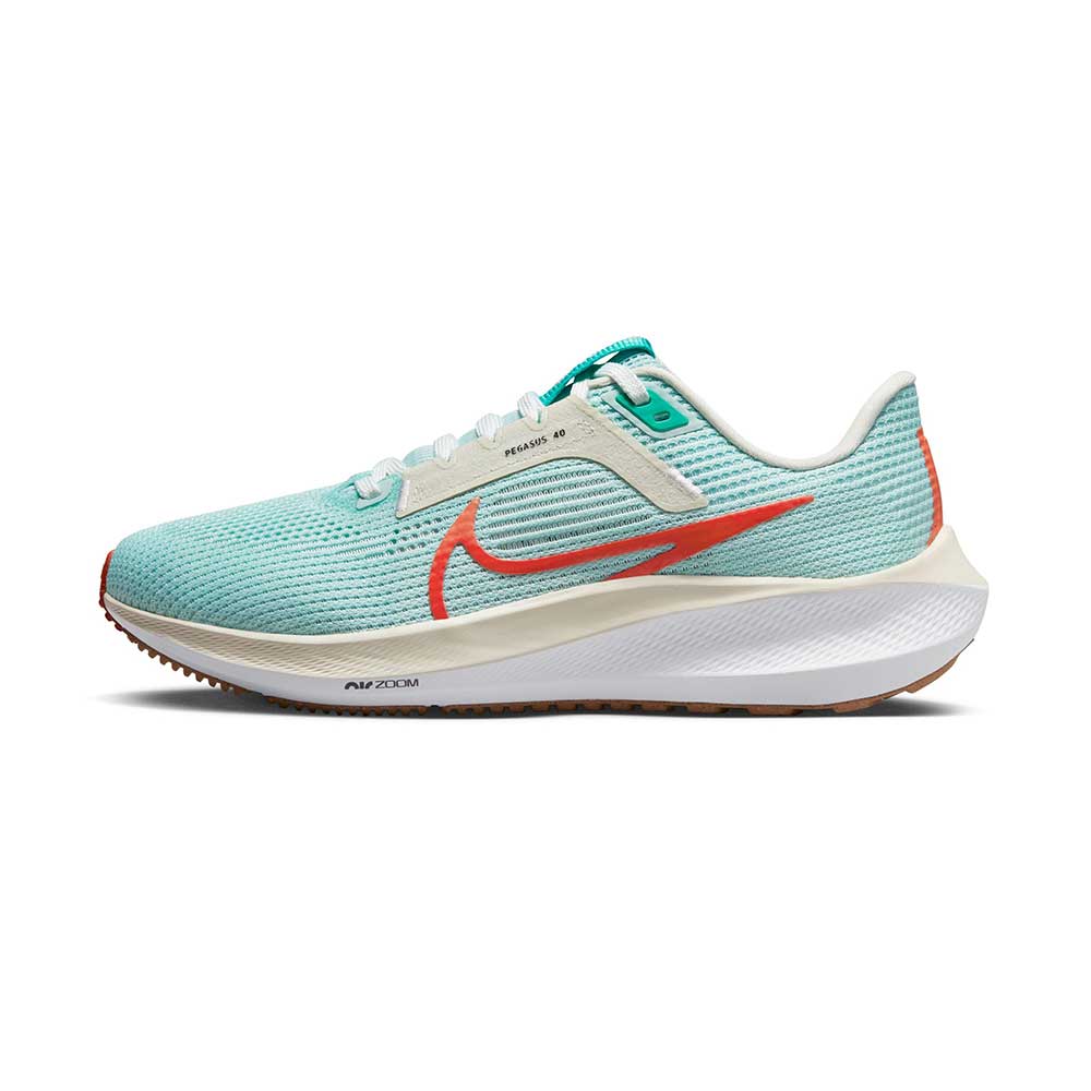 Women's Nike Air Zoom Pegasus 40 Running Shoe - Jade Ice/Picante Red-White-Sea Glass- Regular (B)