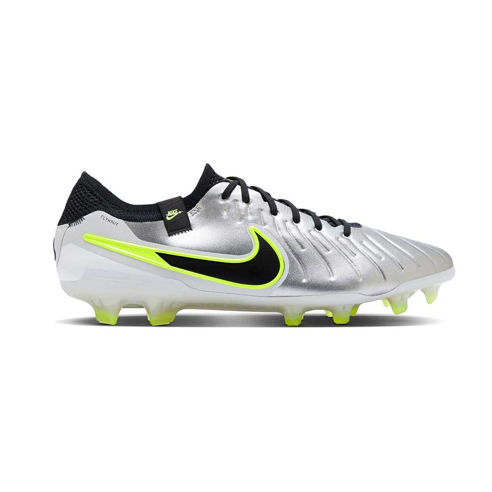 Nike Tiempo Legend 10 Elite FG Soccer Shoe - Metallic Silver/Black/Volt - Regular (D)