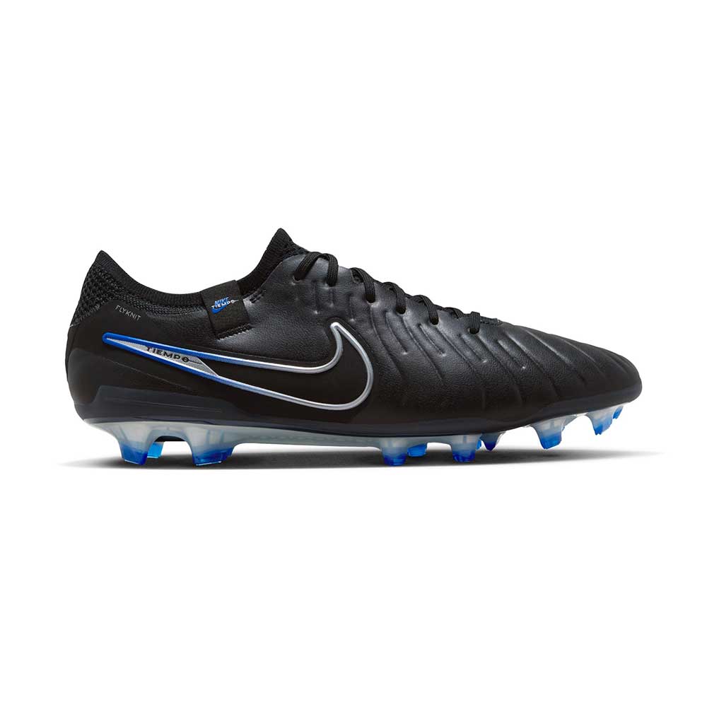 Unisex Nike Tiempo Legend 10 Elite FG Soccer Cleat - Black/Chrome-Hyper Blue- Regular (D)