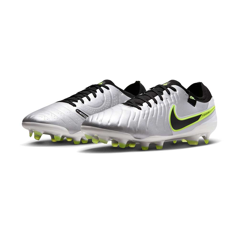 Nike Tiempo Legend 10 Pro FG Soccer Cleat - Metallic Silver/Black/Volt - Regular (D)